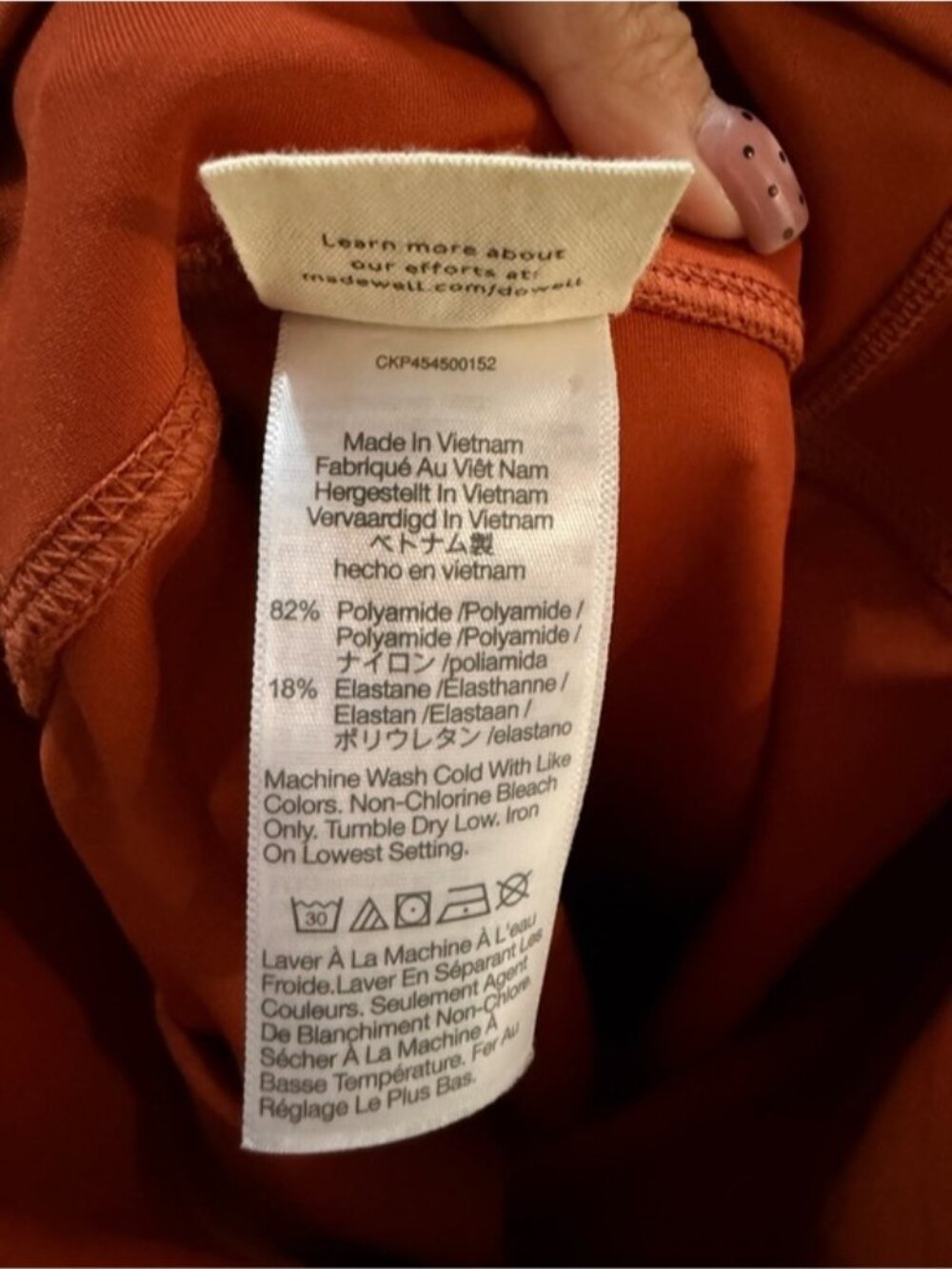 Madewell MWL Form High-Rise 25" Leggings size M Rusty Torch - Picture 7 of 9